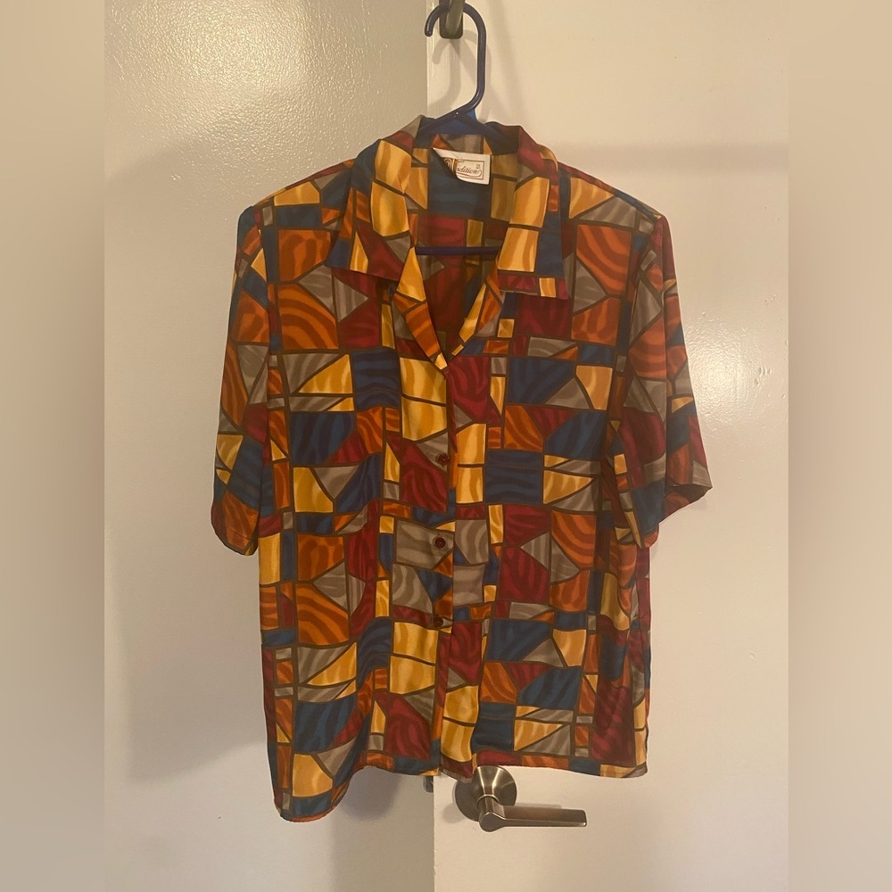 Vintage Colorful Geometric blouse